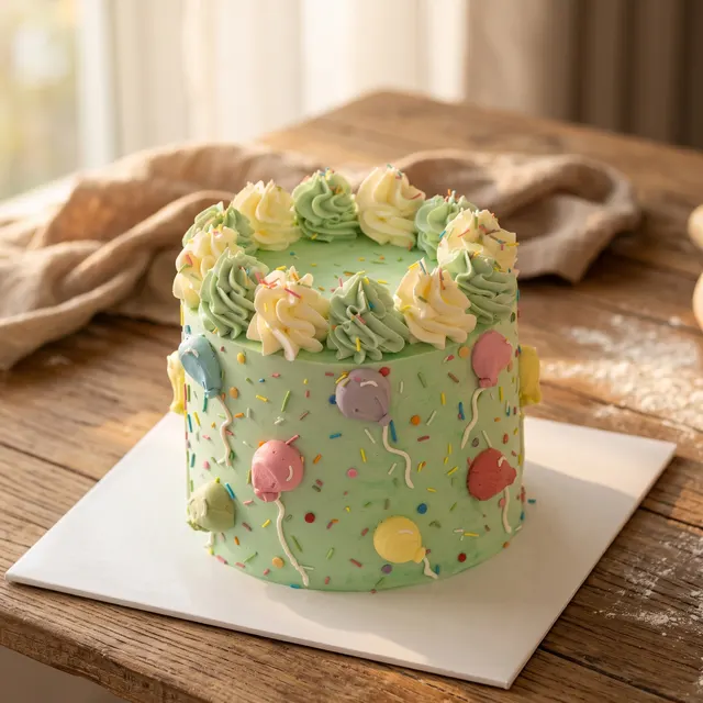 Balloon birthday cake