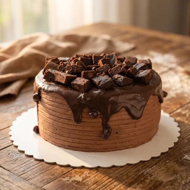 Chocolate brownie drip cake