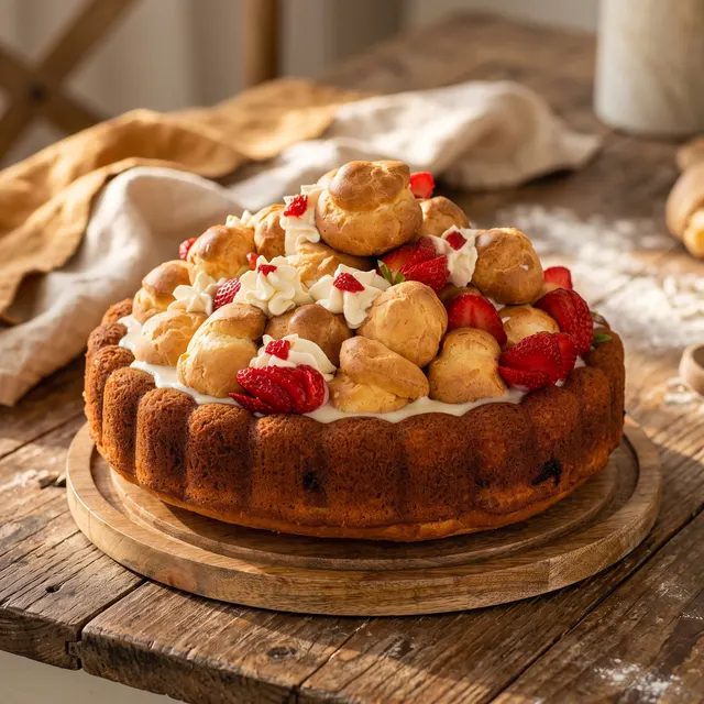 Cream puff crown cake