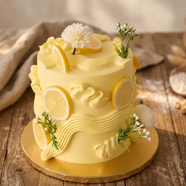 Lemon wave cake
