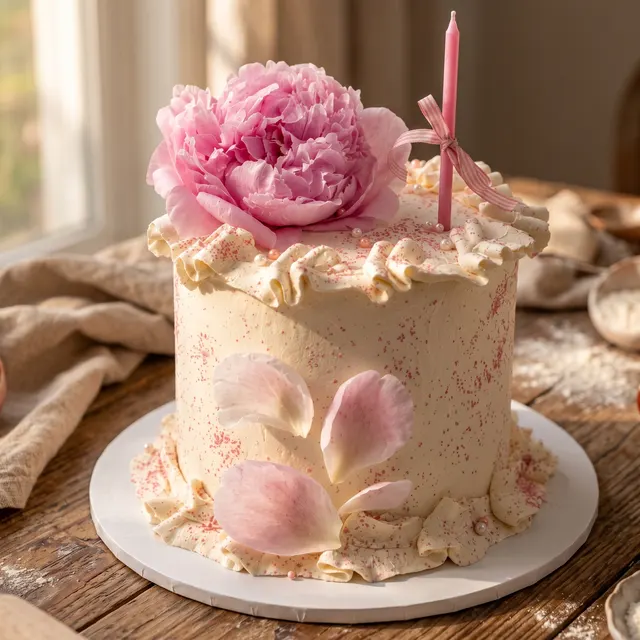 Peony birthday cake