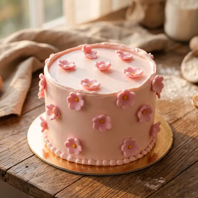 Pink blossom cake